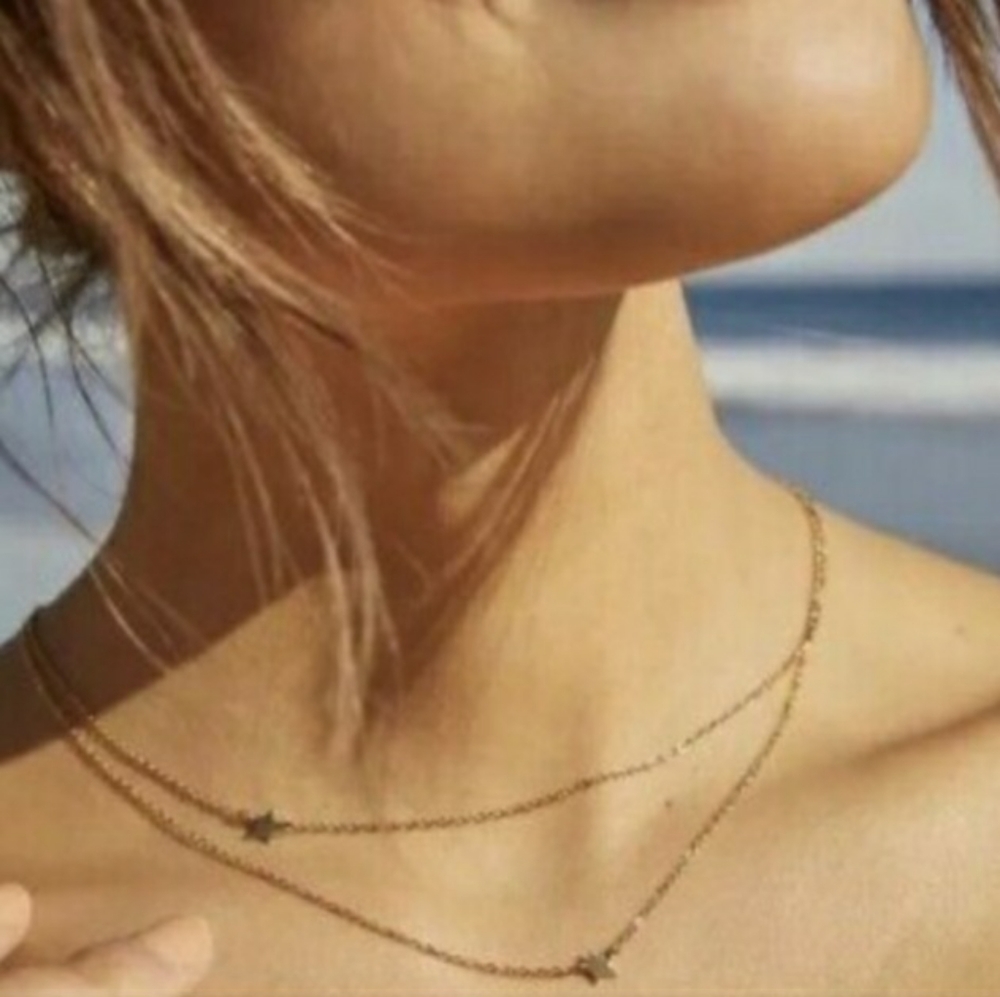 New! Double star necklace